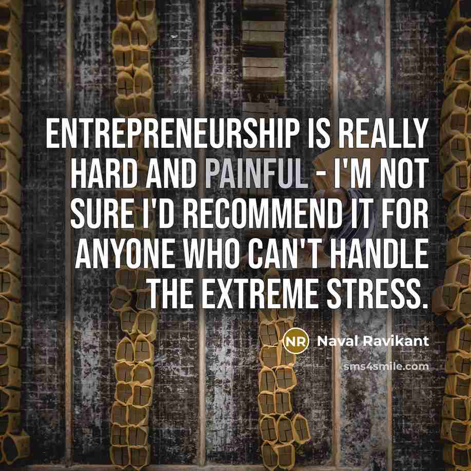 “Entrepreneurship is really hard and painful - I'm not sure…” quote by Naval Ravikant