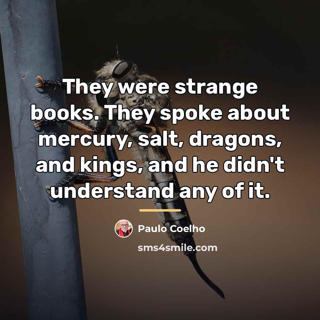 “They were strange books. They spoke about mercury, salt, dragons,…” quote by Paulo Coelho