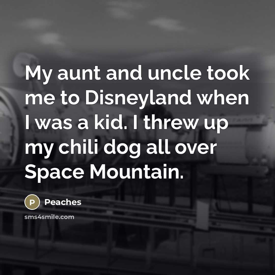 “My aunt and uncle took me to Disneyland when I…” quote by Peaches