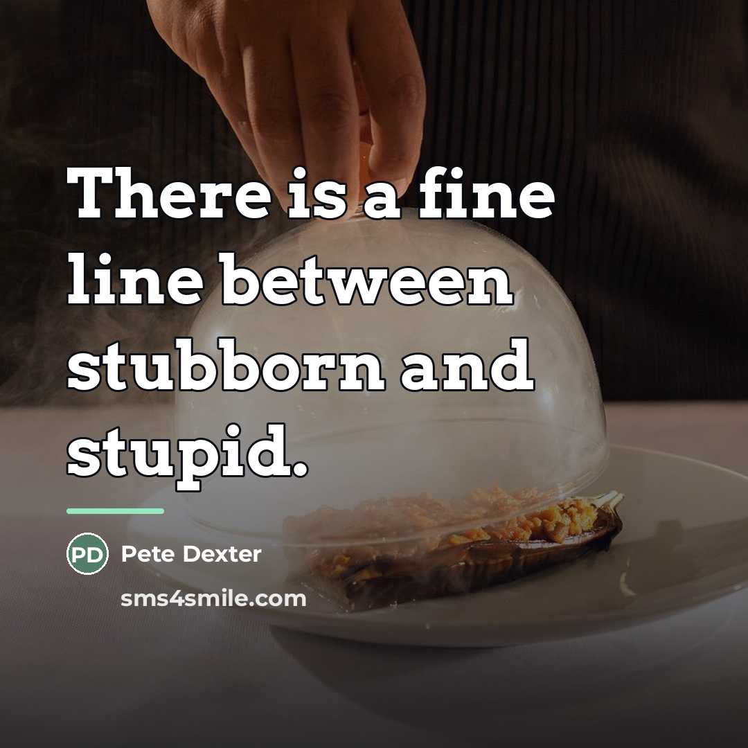“There is a fine line between stubborn and stupid.…” quote by Pete Dexter
