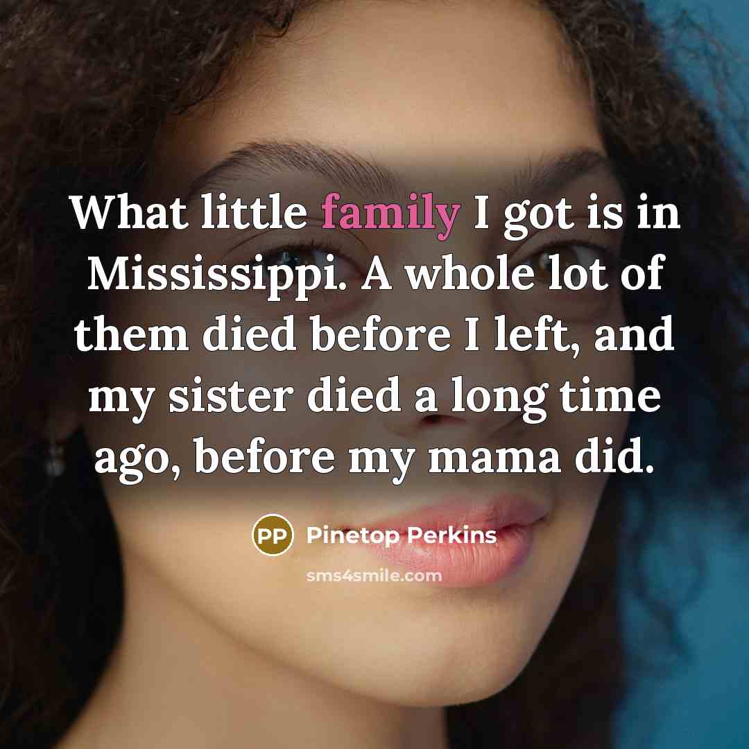 “What little family I got is in Mississippi. A whole…” quote by Pinetop Perkins