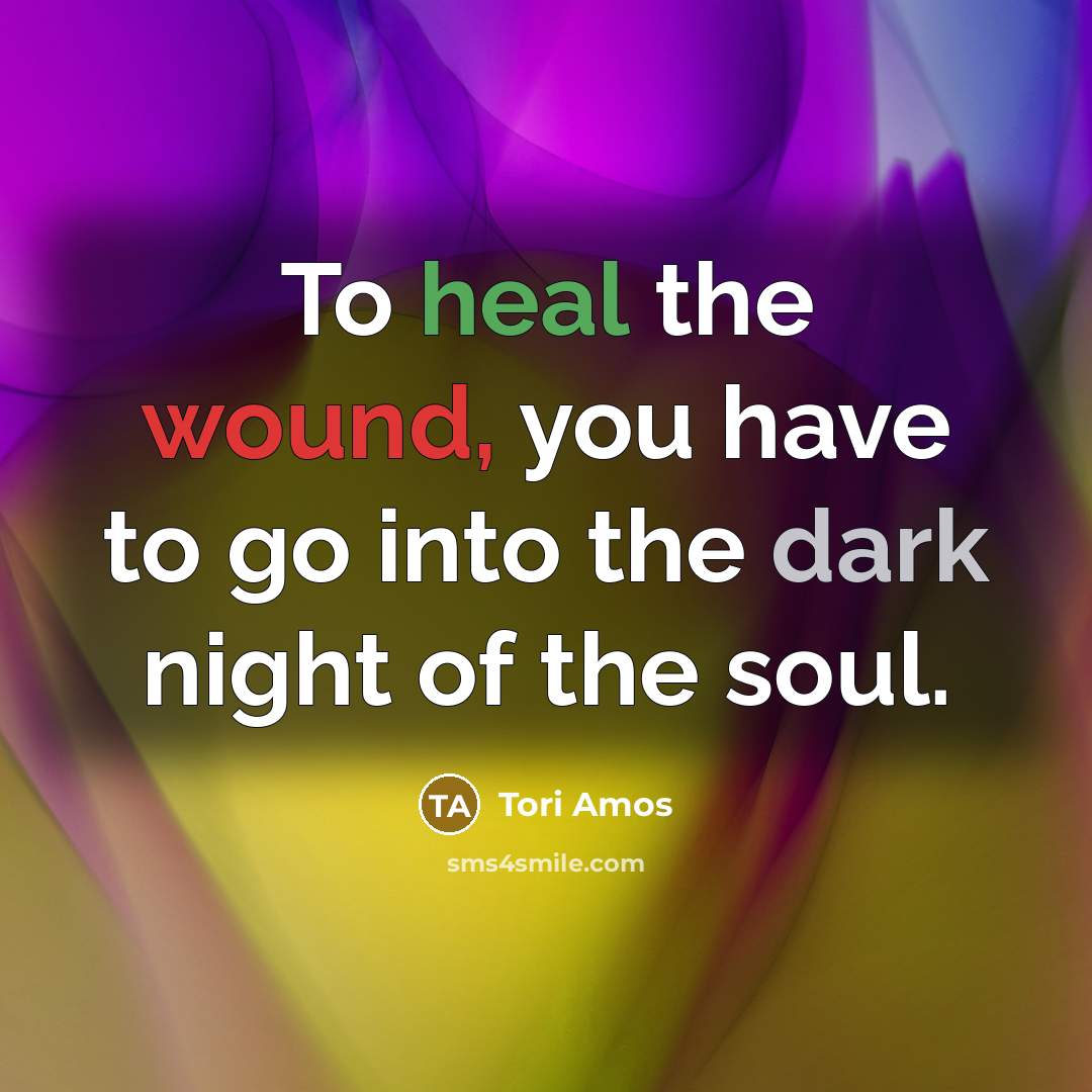 “To heal the wound, you have to go into the…” quote by Tori Amos