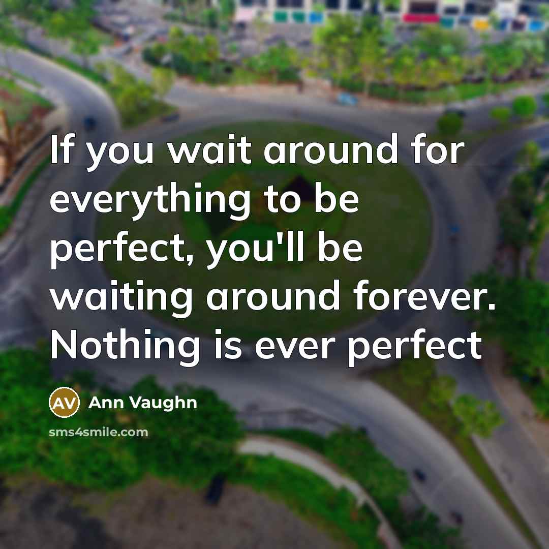 “If you wait around for everything to be perfect, you'll…” quote by Ann Vaughn