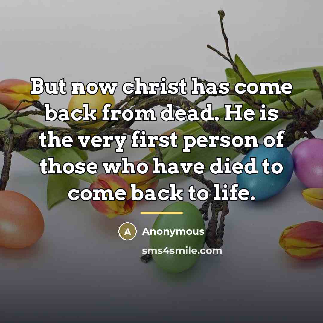“But now christ has come back from dead. He is…” quote by Anonymous