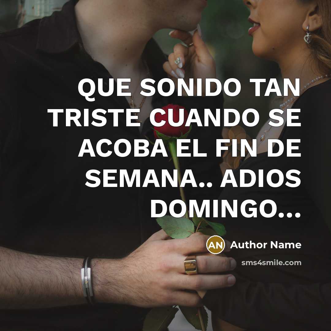 “QUE SONIDO TAN TRISTE CUANDO SE ACOBA EL FIN DE SEMANA.. ADIOS DOMINGO…” quote by Author Name