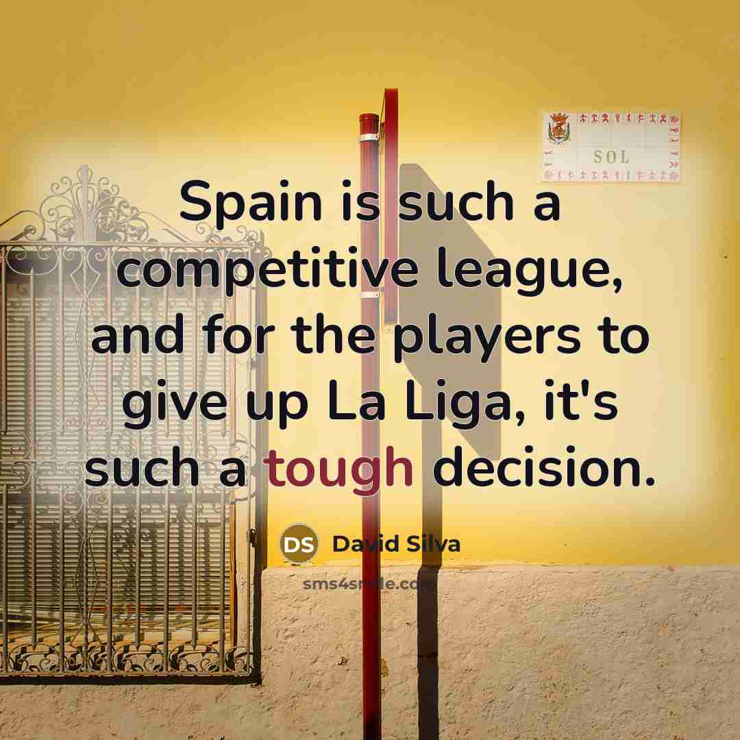 “Spain is such a competitive league, and for the players…” quote by David Silva