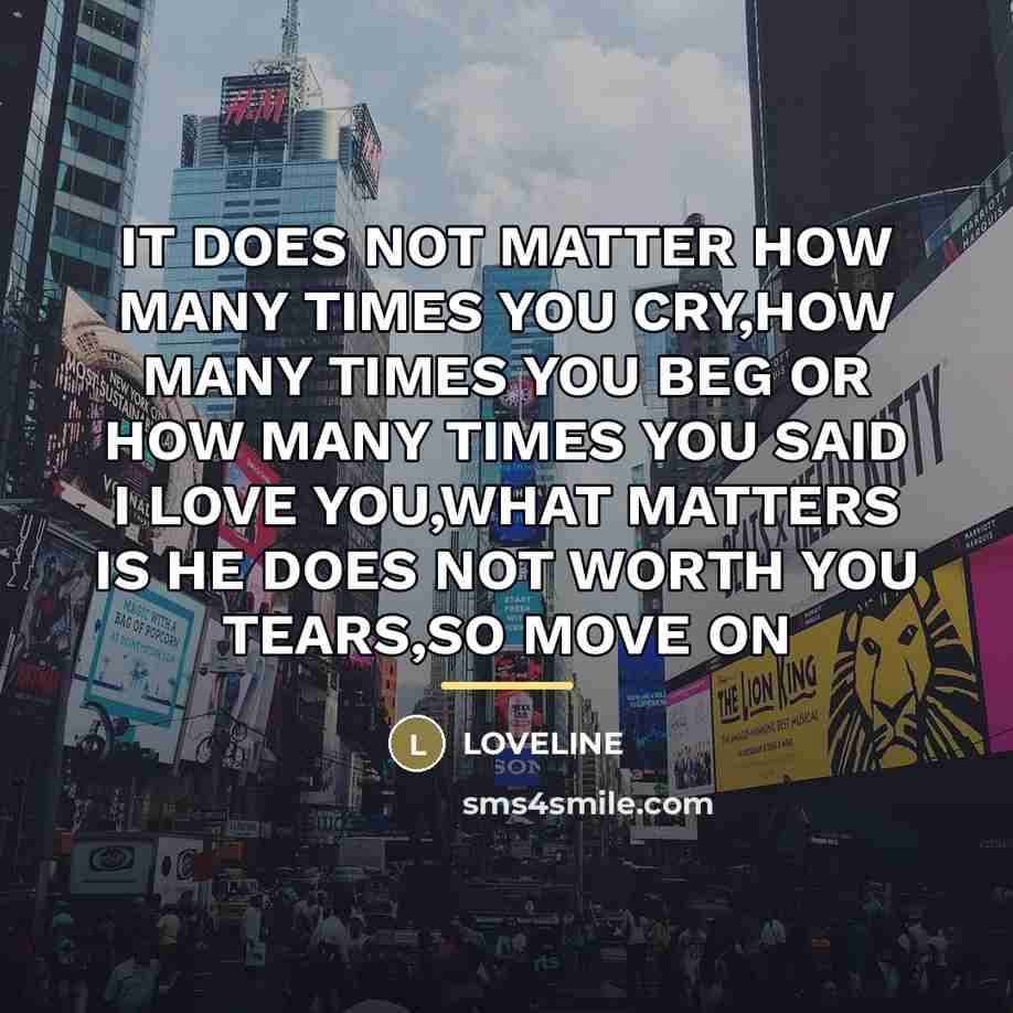 “IT DOES NOT MATTER HOW MANY TIMES YOU CRY,HOW MANY…” quote by Loveline