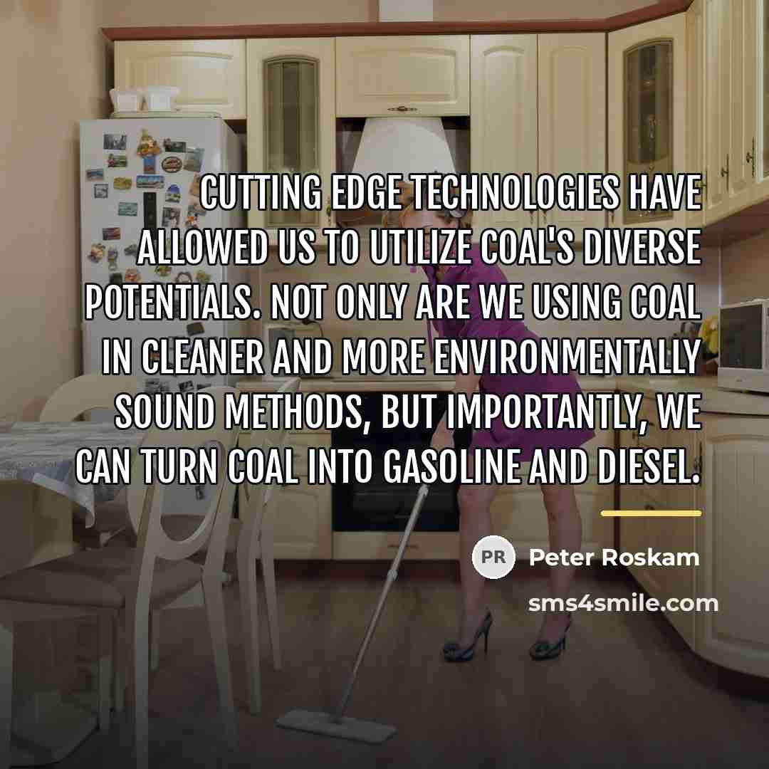 “Cutting edge technologies have allowed us to utilize coal's diverse…” quote by Peter Roskam