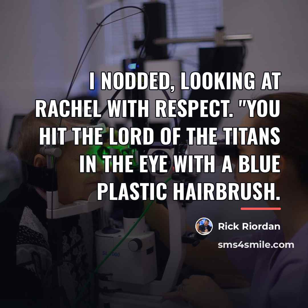 “I nodded, looking at Rachel with respect. "You hit the…” quote by Rick Riordan