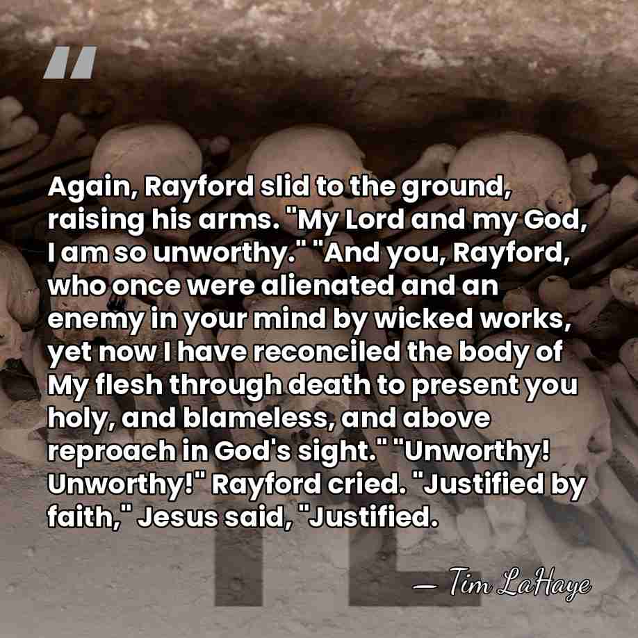 Again, Rayford slid to the ground, raising his arms. "My Lord and&hellip; - Tim LaHaye