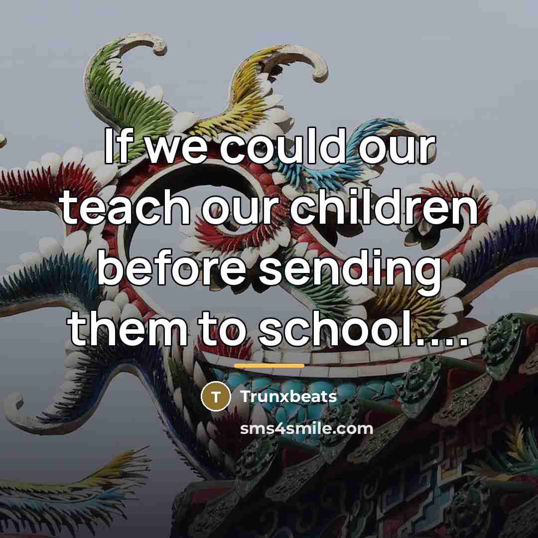 “If we could our teach our children before sending them…” quote by Trunxbeats