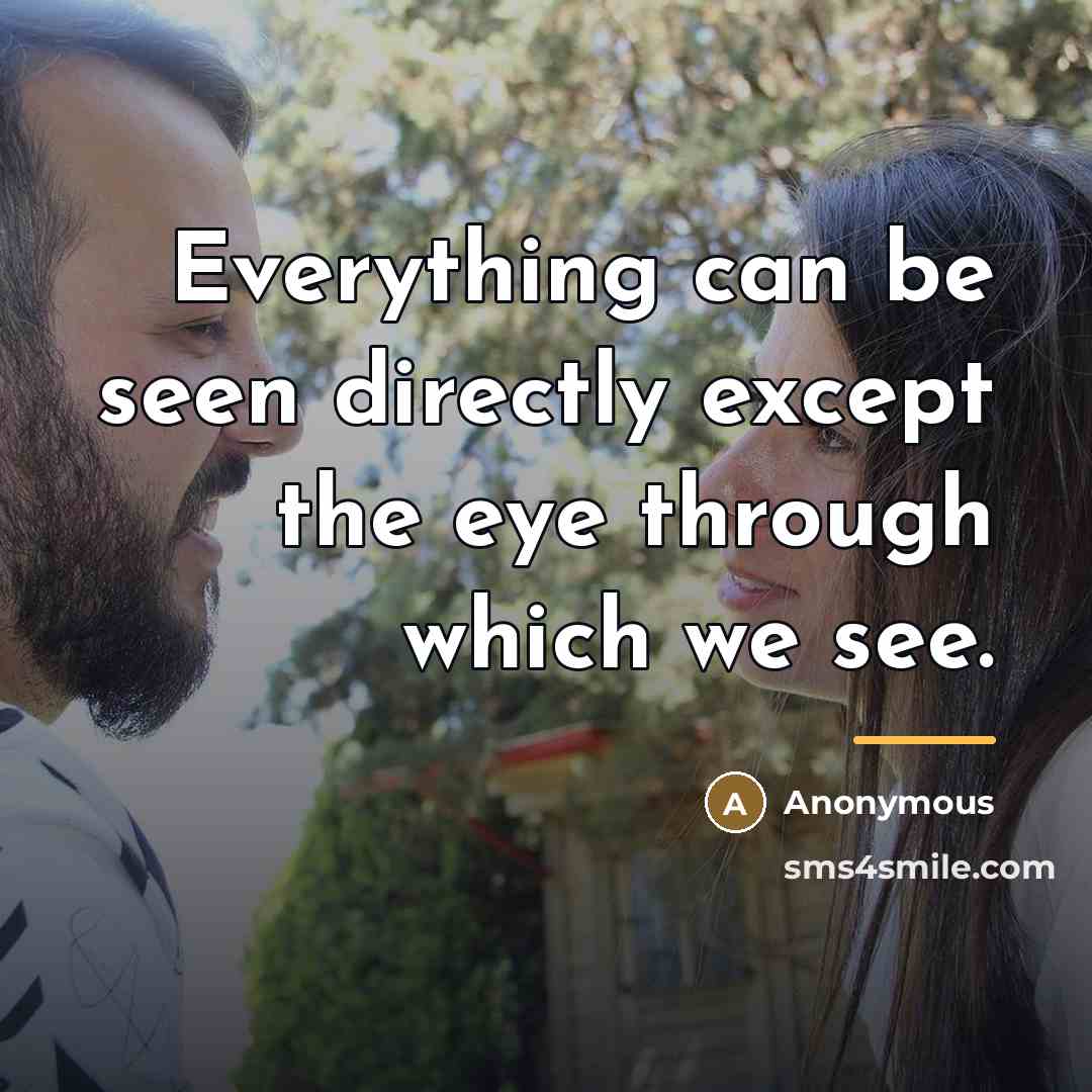 “Everything can be seen directly except the eye through which…” quote by Anonymous
