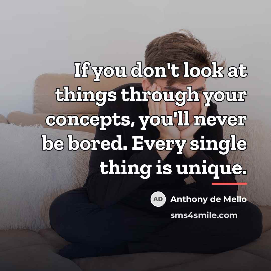 “If you don't look at things through your concepts, you'll…” quote by Anthony de Mello