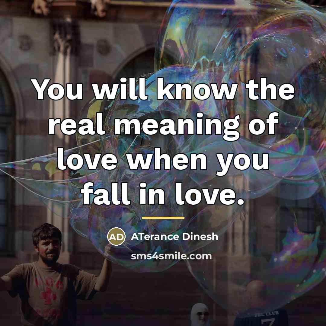 “You will know the real meaning of love when you…” quote by ATerance Dinesh