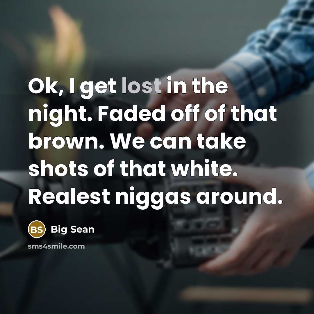 “Ok, I get lost in the night. Faded off of…” quote by Big Sean