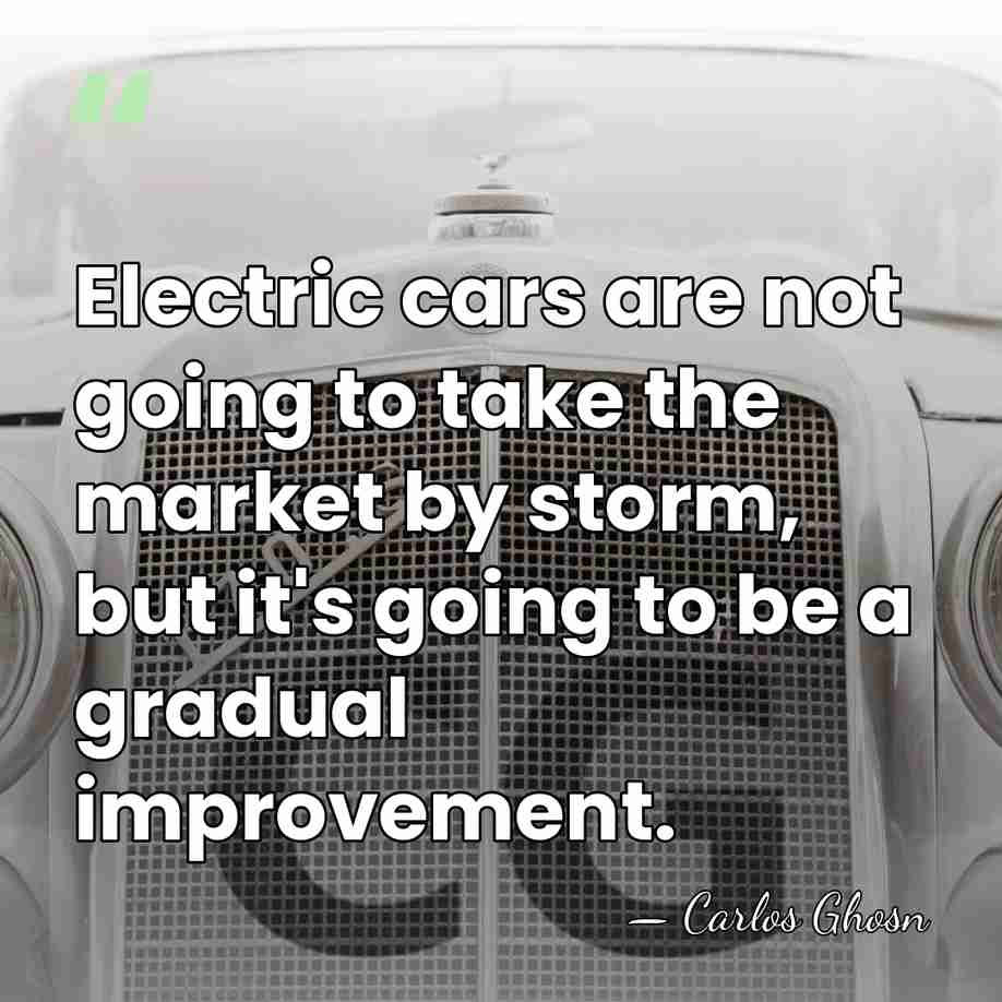 Electric cars are not going to take the market by storm, but&hellip; - Carlos Ghosn