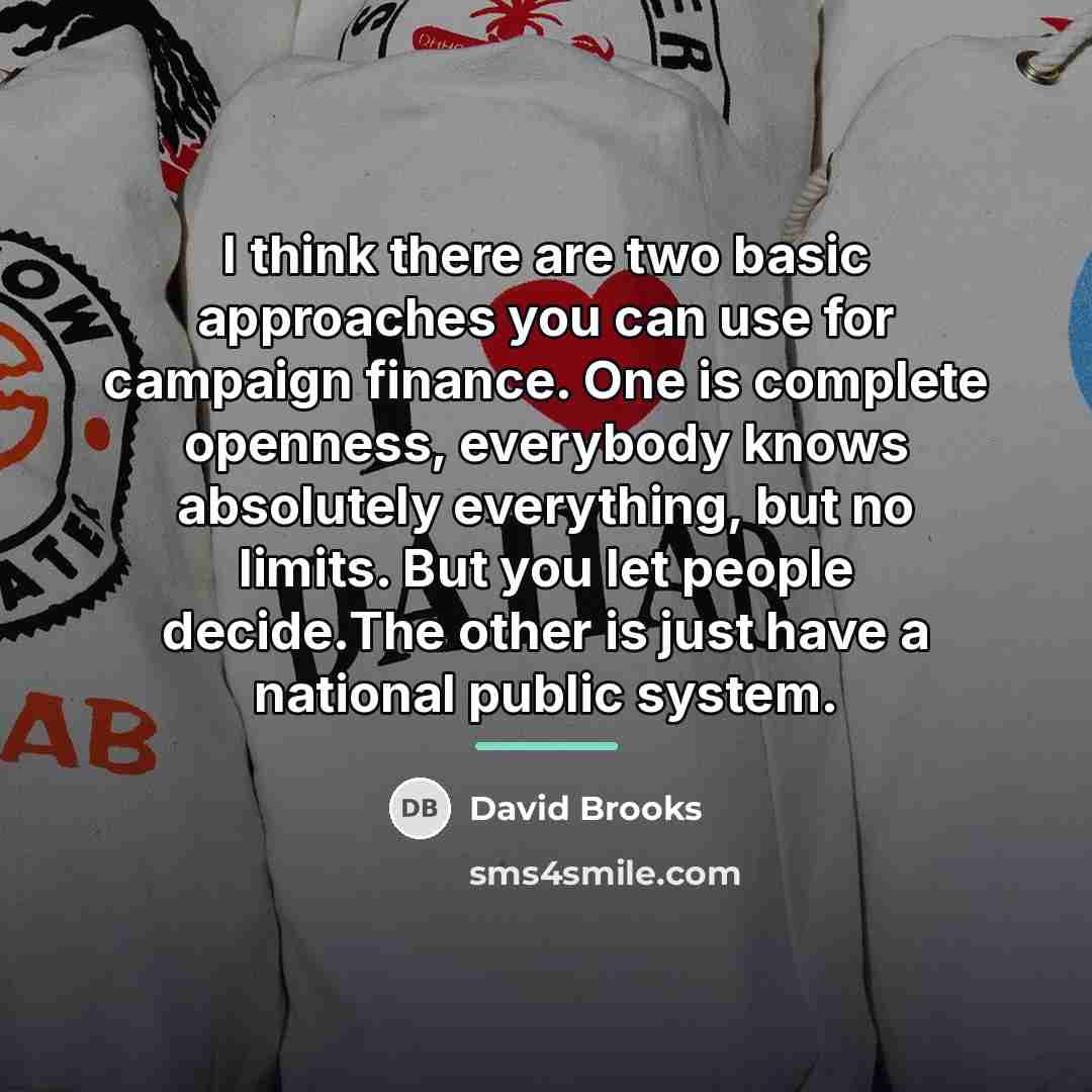 “I think there are two basic approaches you can use…” quote by David Brooks