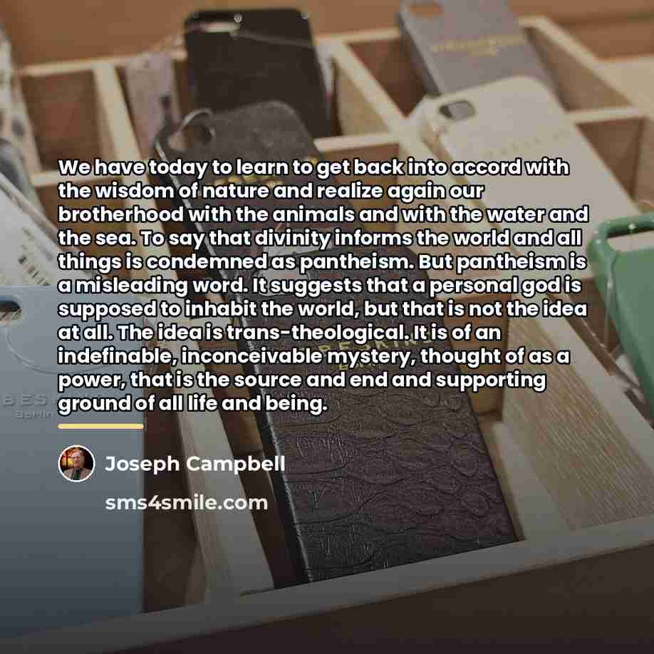 “We have today to learn to get back into accord…” quote by Joseph Campbell