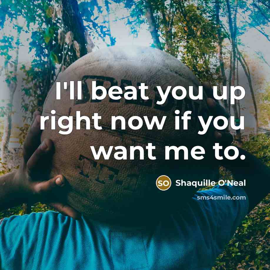 “I'll beat you up right now if you want me…” quote by Shaquille O'Neal