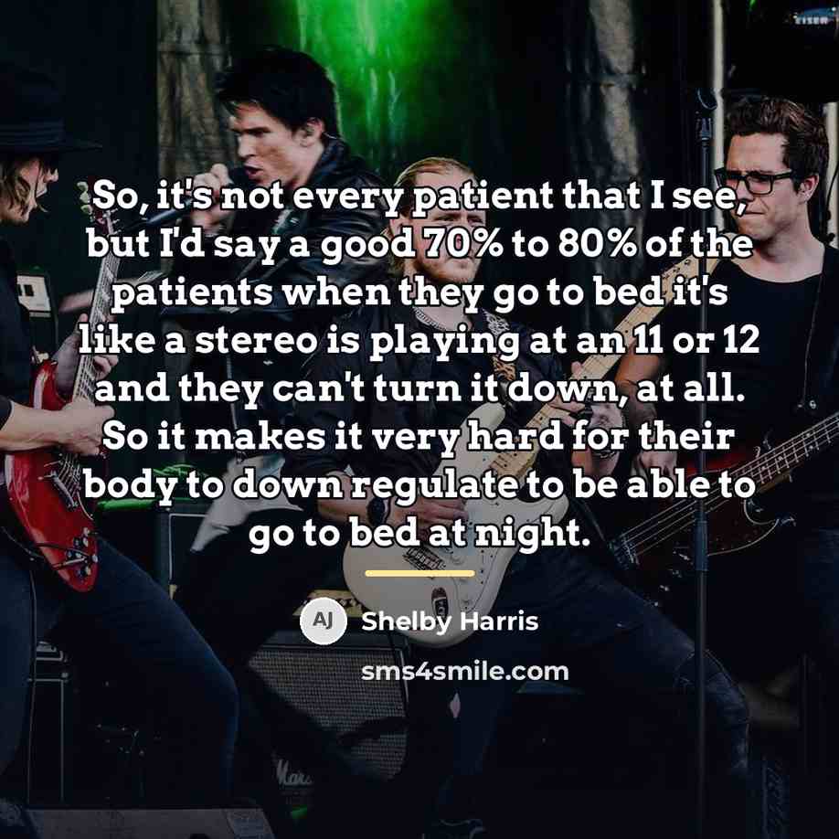 “So, it's not every patient that I see, but I'd…” quote by Shelby Harris