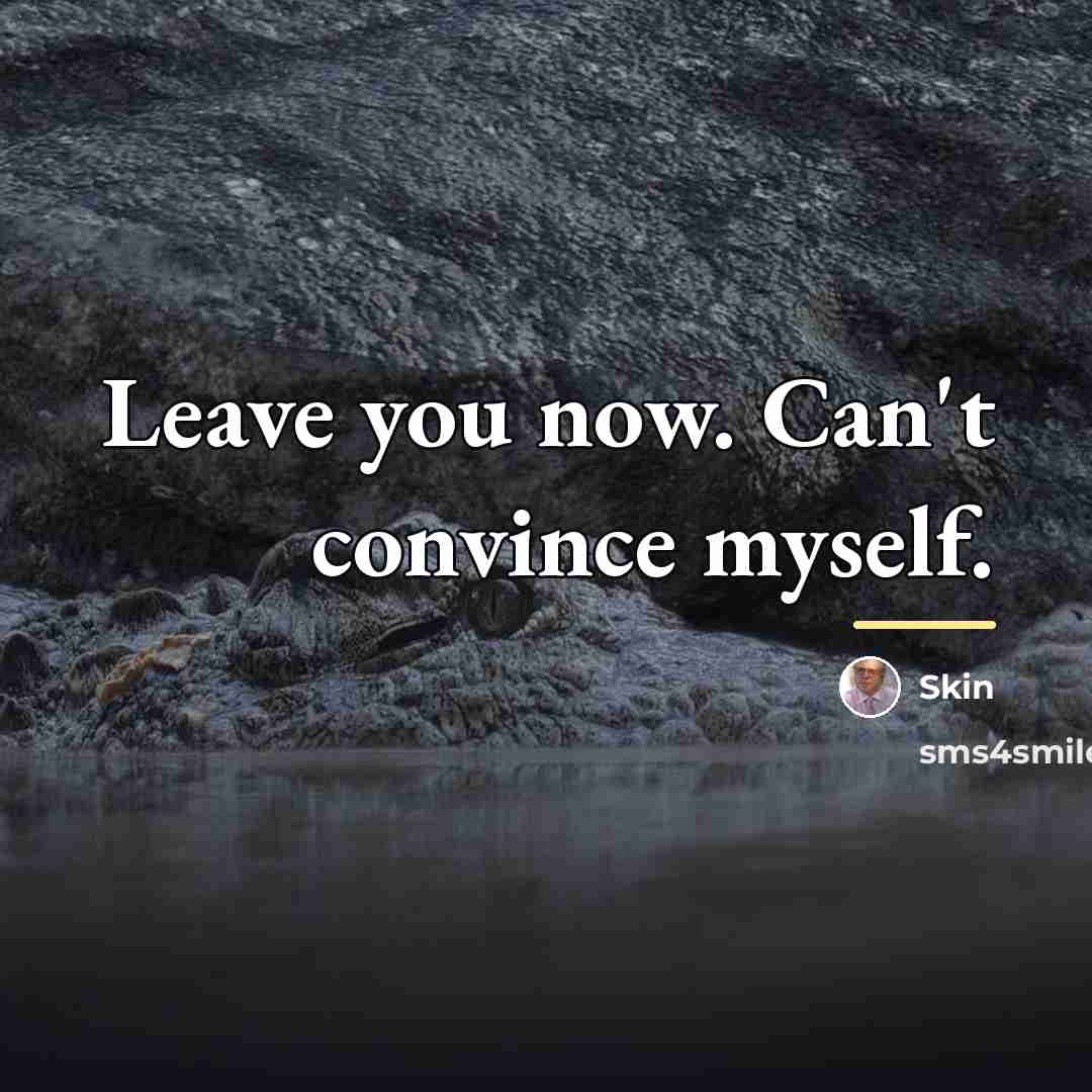 “Leave you now. Can't convince myself.…” quote by Skin
