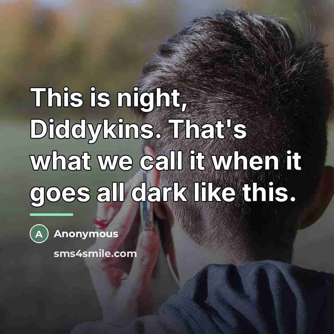 “This is night, Diddykins. That's what we call it when…” quote by Anonymous