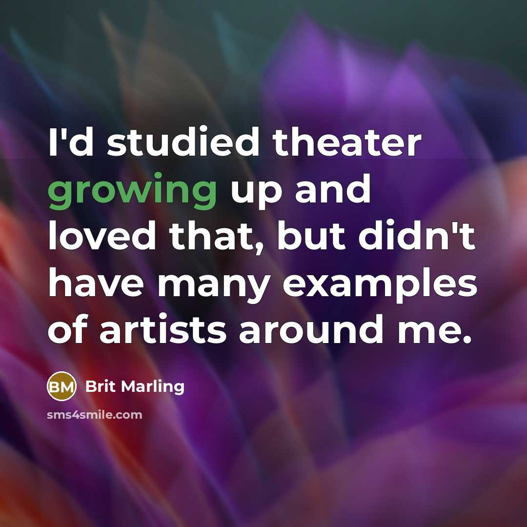 “I'd studied theater growing up and loved that, but didn't…” quote by Brit Marling