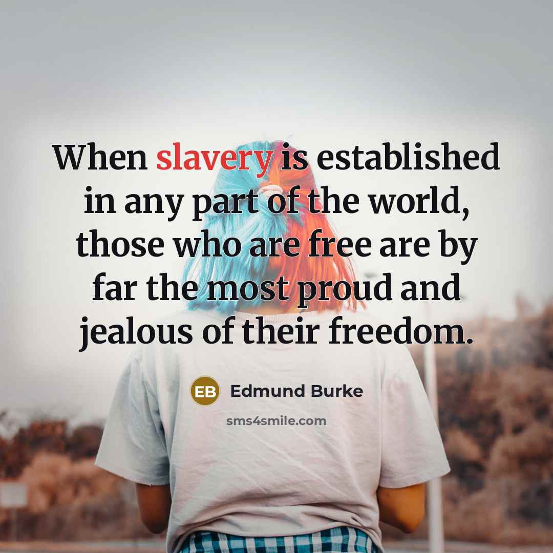 “When slavery is established in any part of the world,…” quote by Edmund Burke