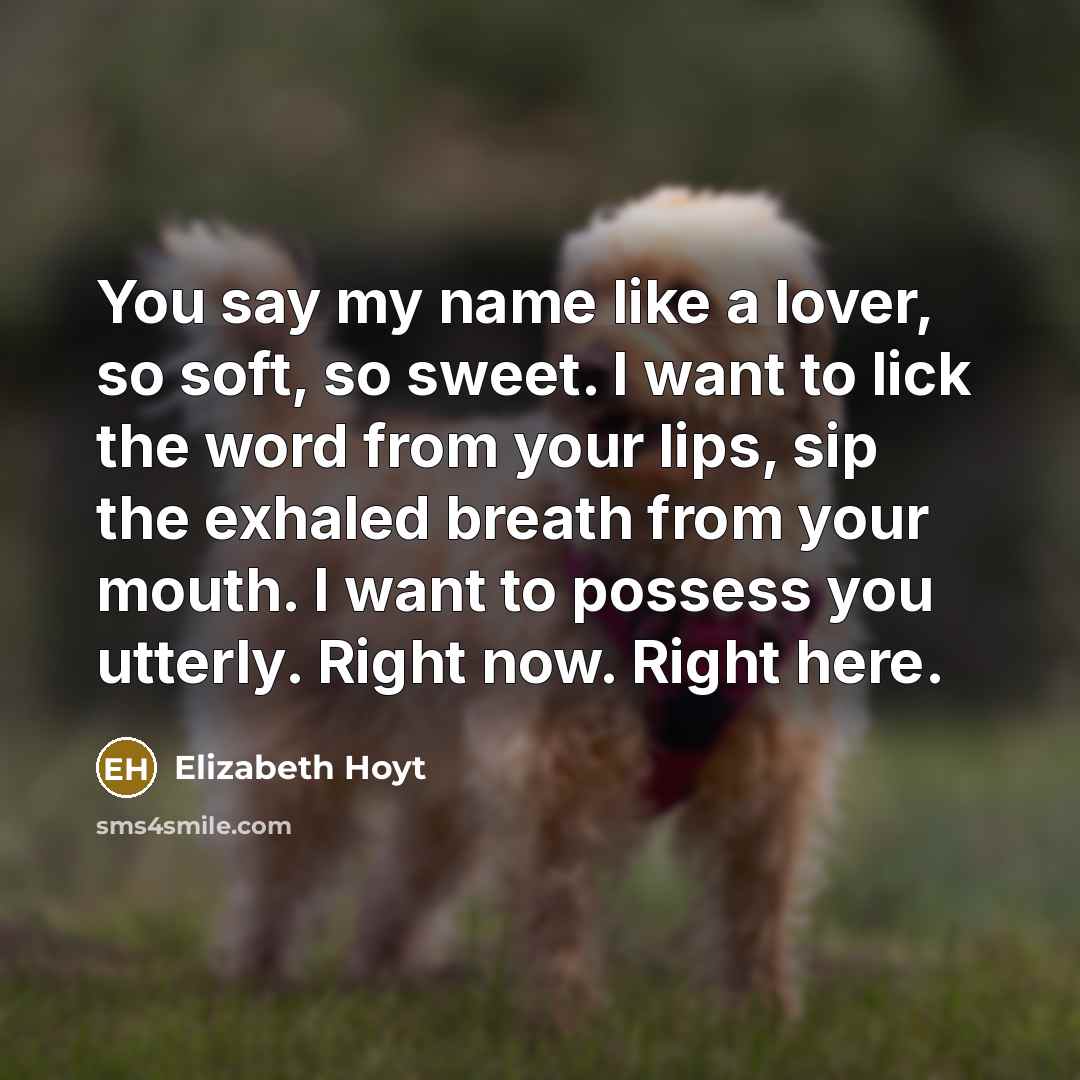 “You say my name like a lover, so soft, so…” quote by Elizabeth Hoyt