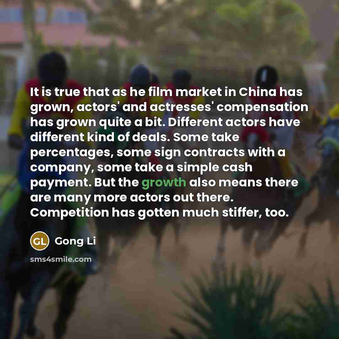 “It is true that as he film market in China…” quote by Gong Li
