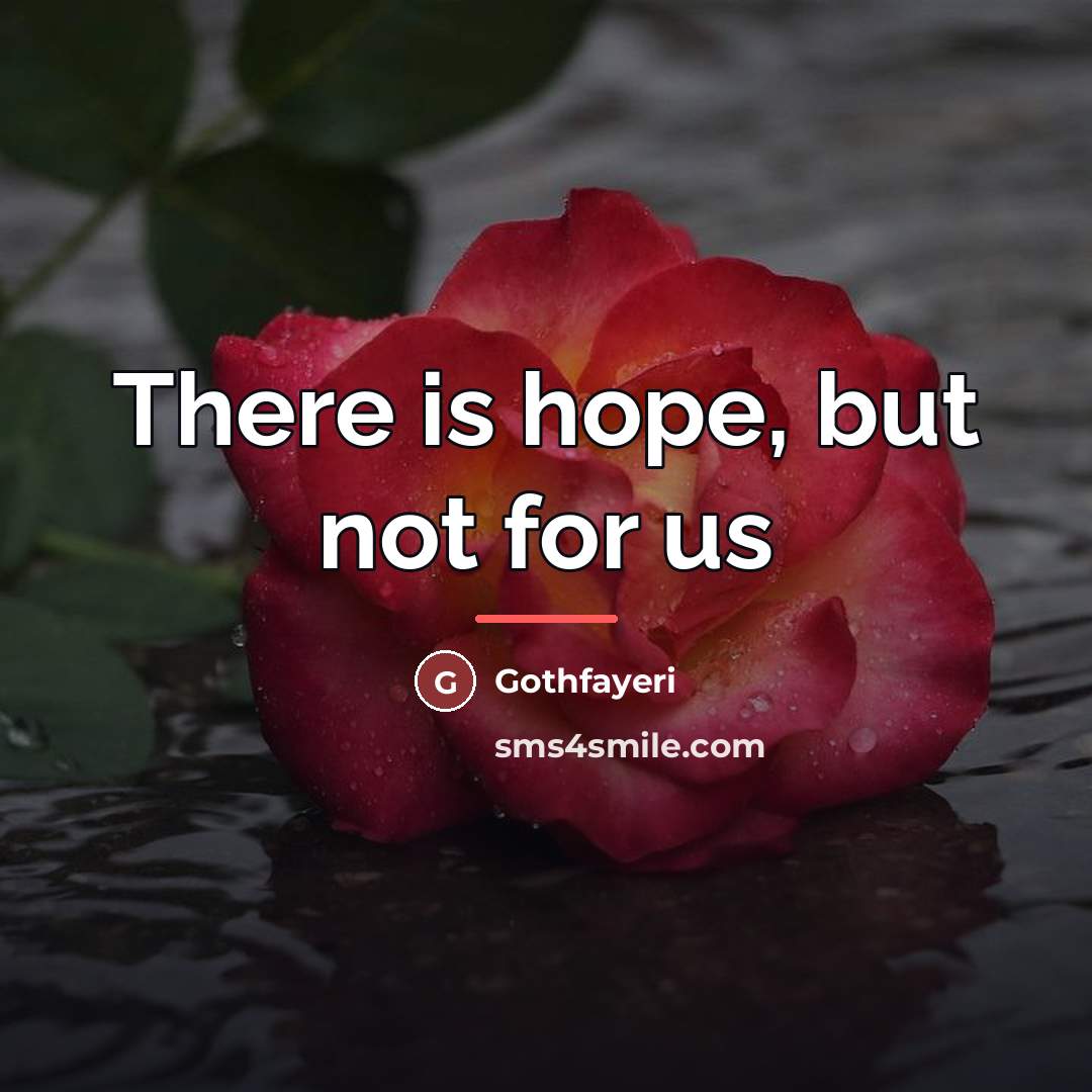 “There is hope, but not for us…” quote by Gothfayeri