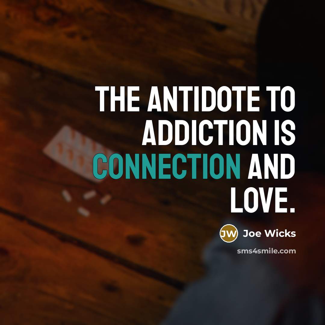 “The antidote to addiction is connection and love.…” quote by Joe Wicks