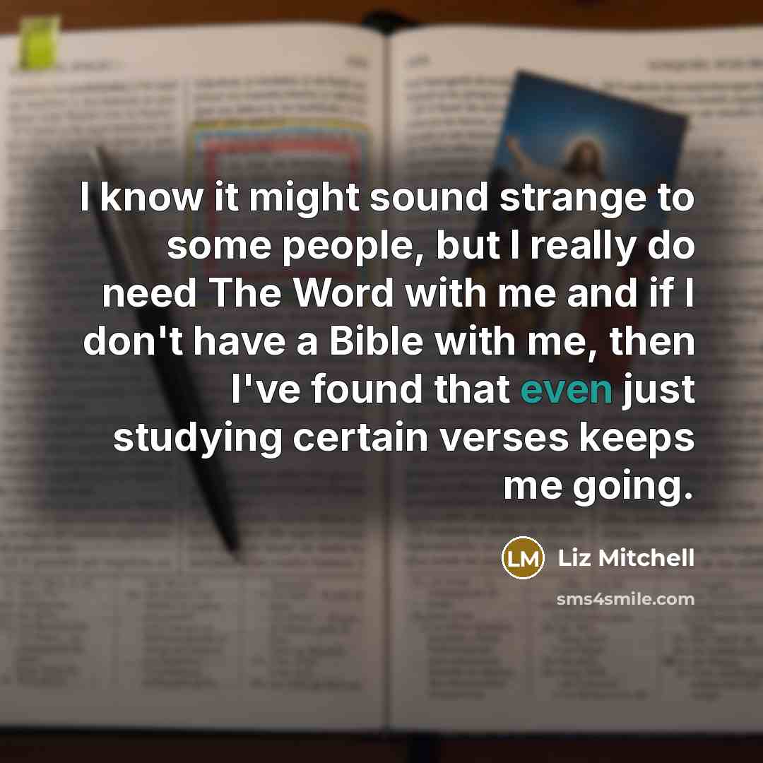 “I know it might sound strange to some people, but…” quote by Liz Mitchell