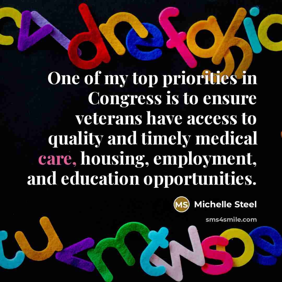 “One of my top priorities in Congress is to ensure…” quote by Michelle Steel