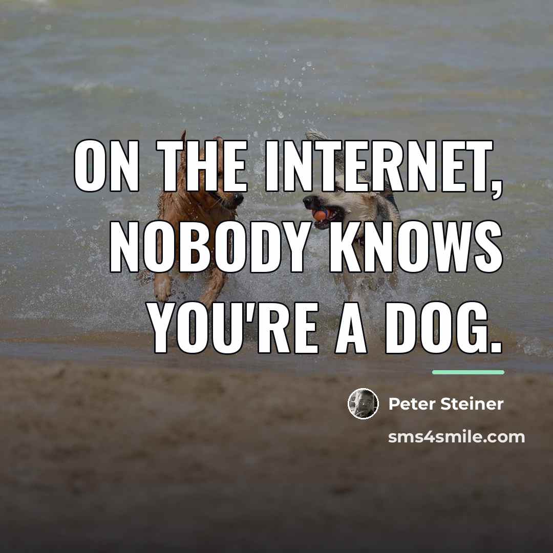“On the Internet, Nobody Knows You're a Dog.…” quote by Anonymous