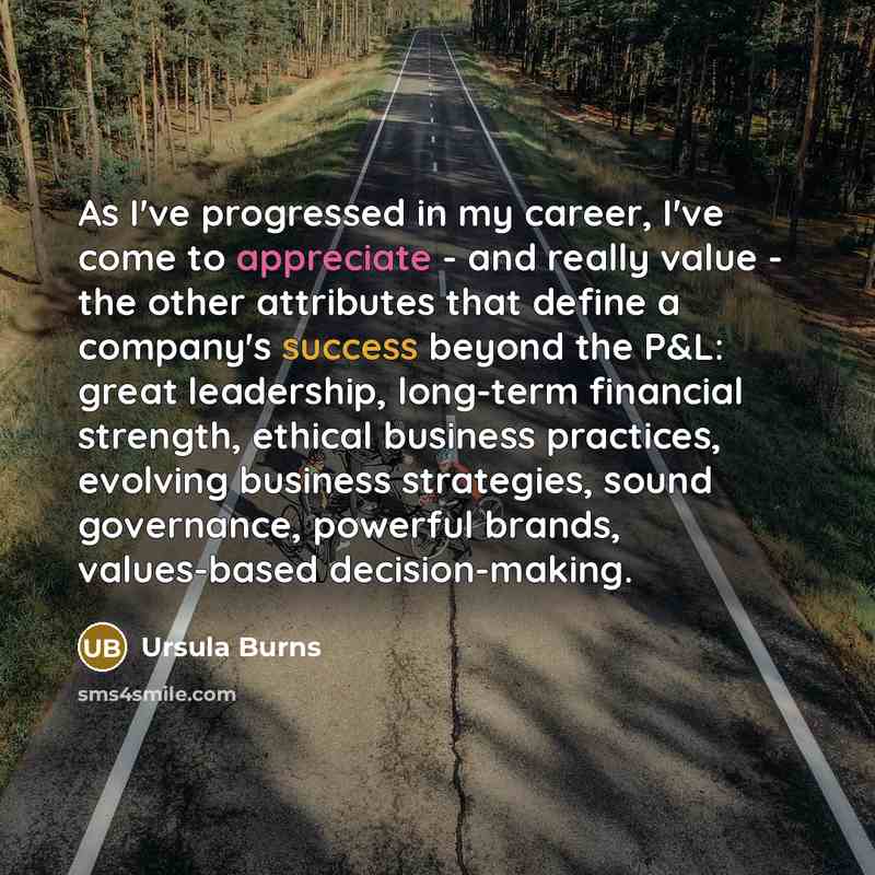 “As I've progressed in my career, I've come to appreciate…” quote by Ursula Burns