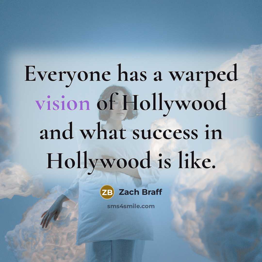 “Everyone has a warped vision of Hollywood and what success…” quote by Zach Braff