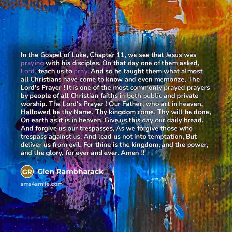 “In the Gospel of Luke, Chapter 11, we see that…” quote by Glen Rambharack