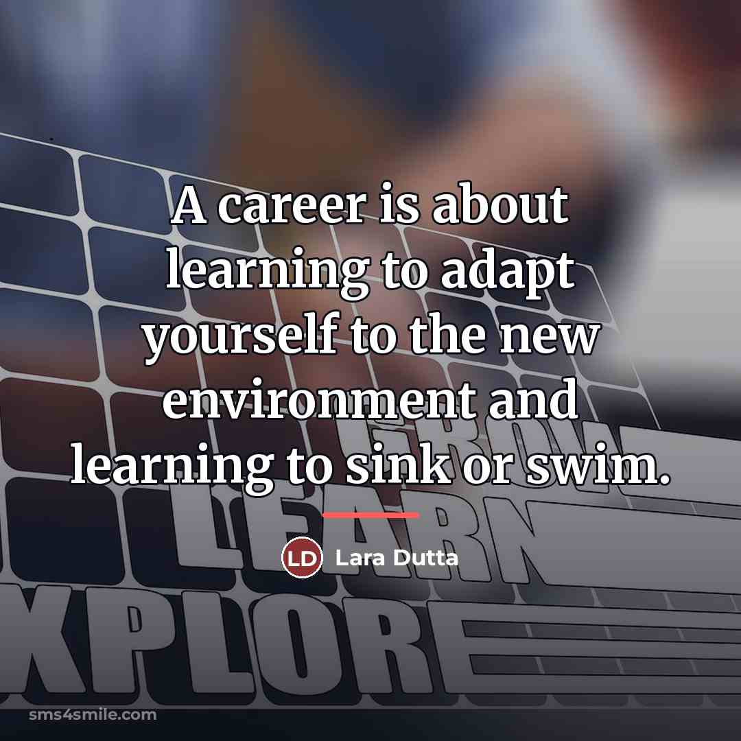 “A career is about learning to adapt yourself to the…” quote by Lara Dutta