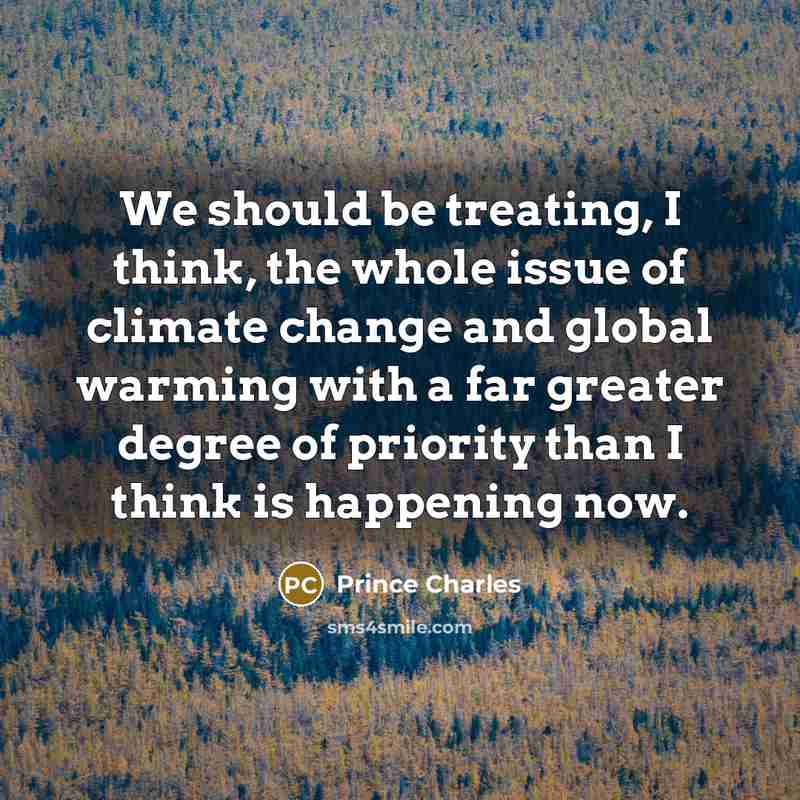 “We should be treating, I think, the whole issue of…” quote by Prince Charles