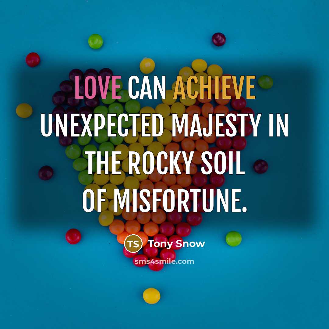 “Love can achieve unexpected majesty in the rocky soil of…” quote by Tony Snow