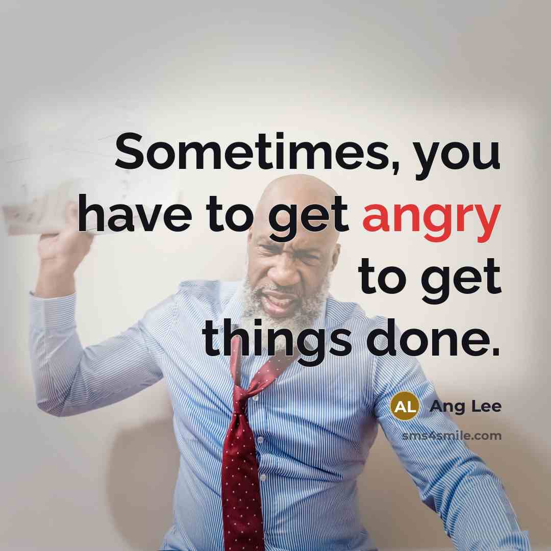 “Sometimes, you have to get angry to get things done.…” quote by Ang Lee