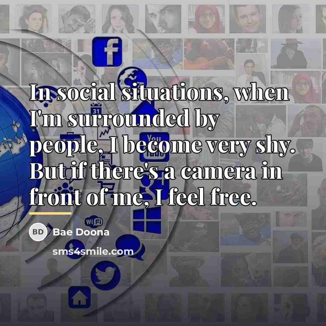 “In social situations, when I'm surrounded by people, I become…” quote by Bae Doona
