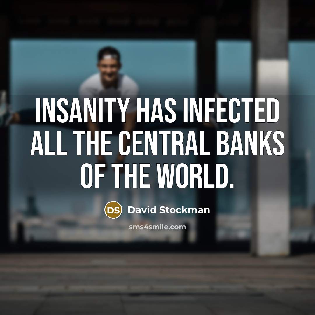 “Insanity has infected all the central banks of the world.…” quote by David Stockman