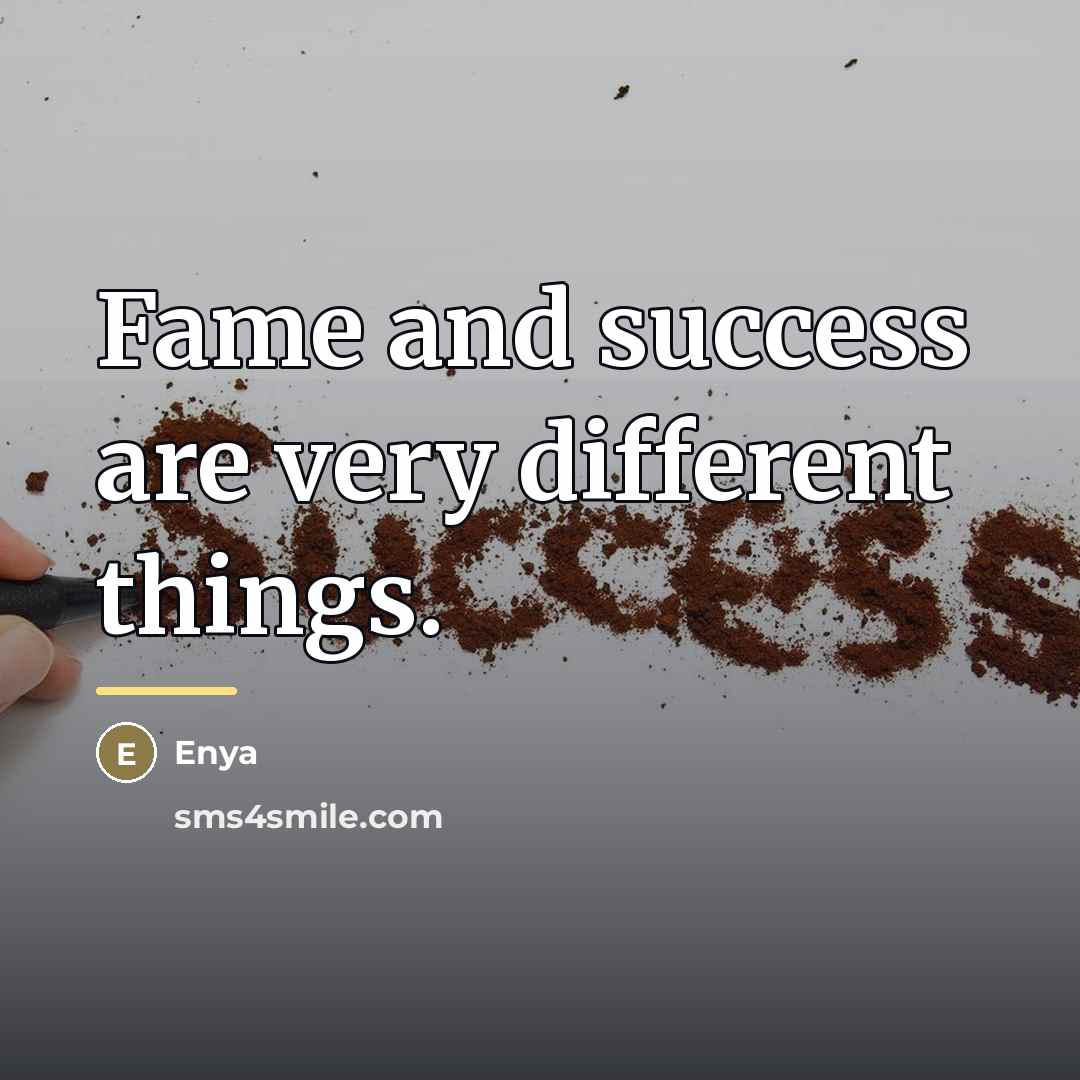 “Fame and success are very different things.…” quote by Enya