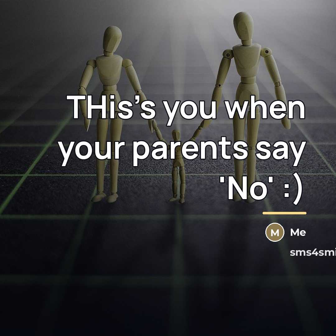 “THis's you when your parents say 'No' :)…” quote by Me