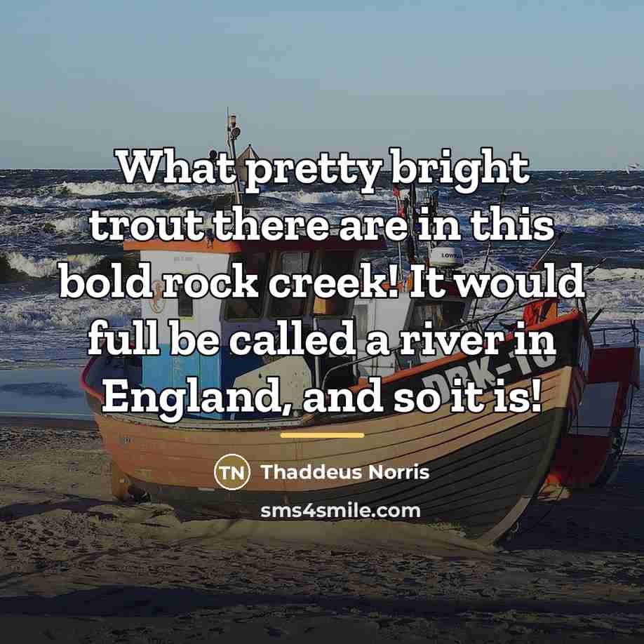 “What pretty bright trout there are in this bold rock…” quote by Thaddeus Norris