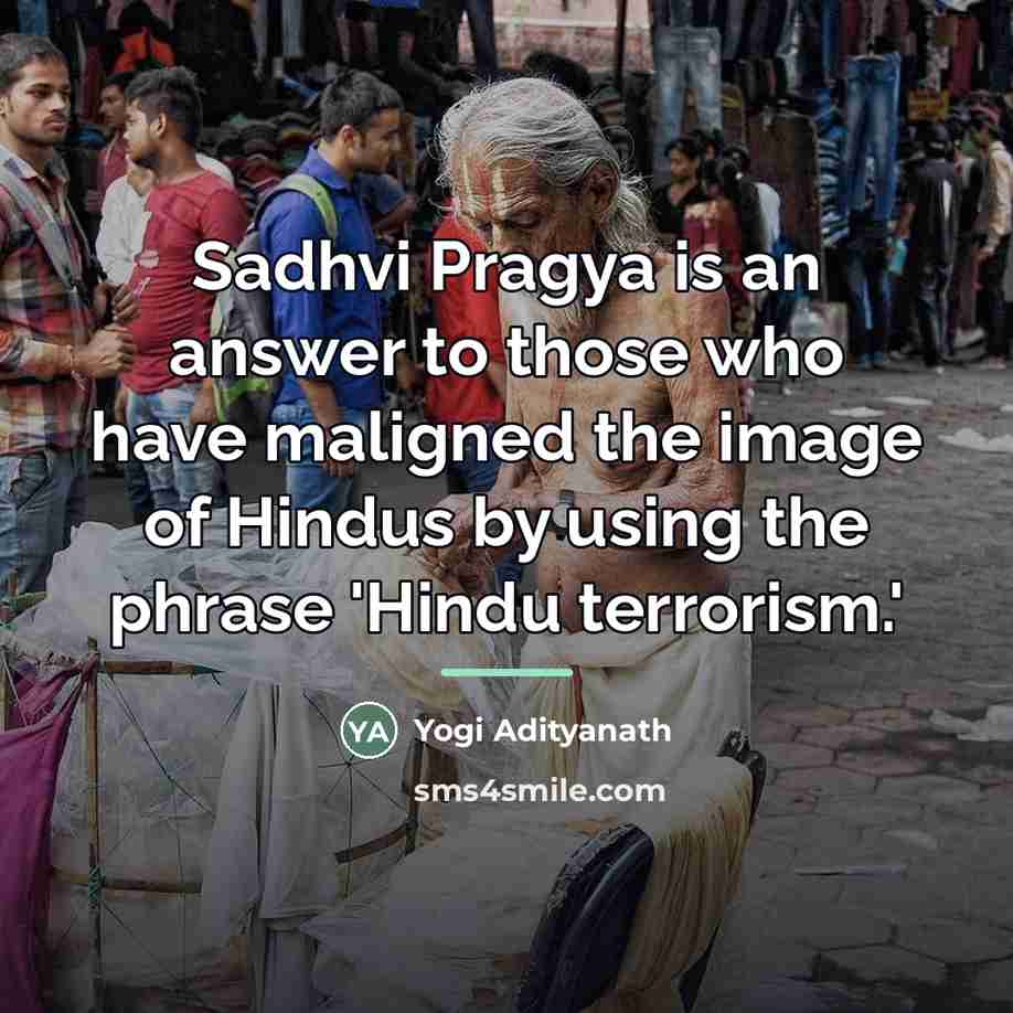 “Sadhvi Pragya is an answer to those who have maligned…” quote by Yogi Adityanath
