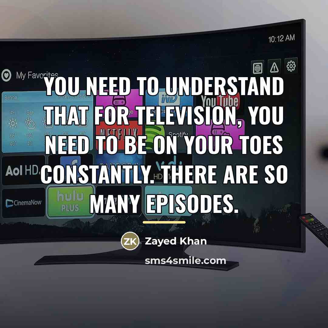 “You need to understand that for television, you need to…” quote by Zayed Khan