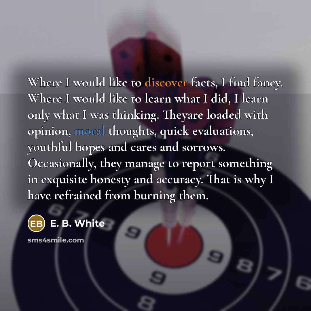 “Where I would like to discover facts, I find fancy.…” quote by E. B. White